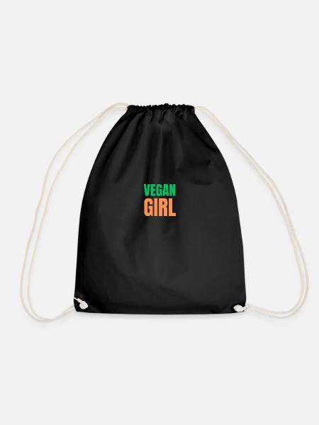 VEGAN GIRL - Turnbeutel - Schwarz