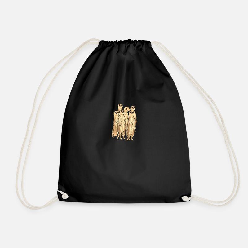 Meerkat / Meerkat design - Drawstring Bag - black