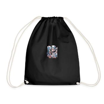Beautiful Anime Woman - Drawstring Bag - black - Front