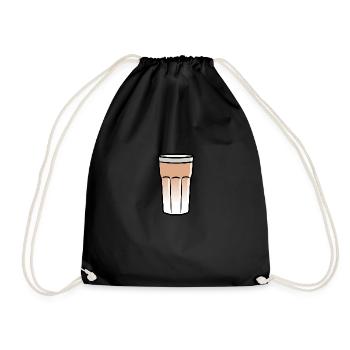 Lecker Latte Macchiato - Turnbeutel - Schwarz - Vorne