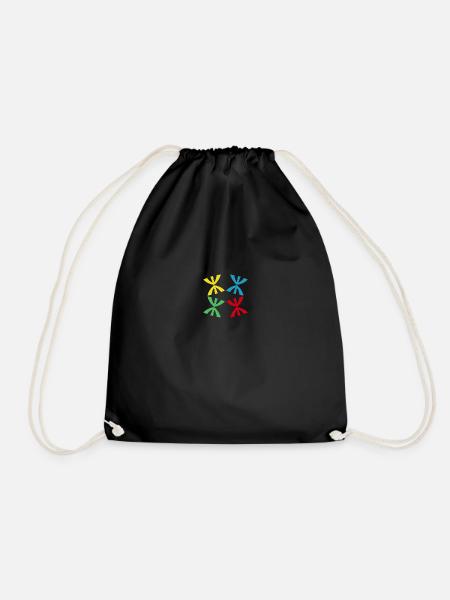 The AMAZIGH square - Drawstring Bag - black