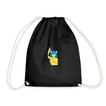 Cute Cat girl - Sac de sport léger - noir - Devant