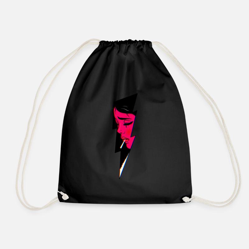 Depression with a cigarette - Drawstring Bag - black
