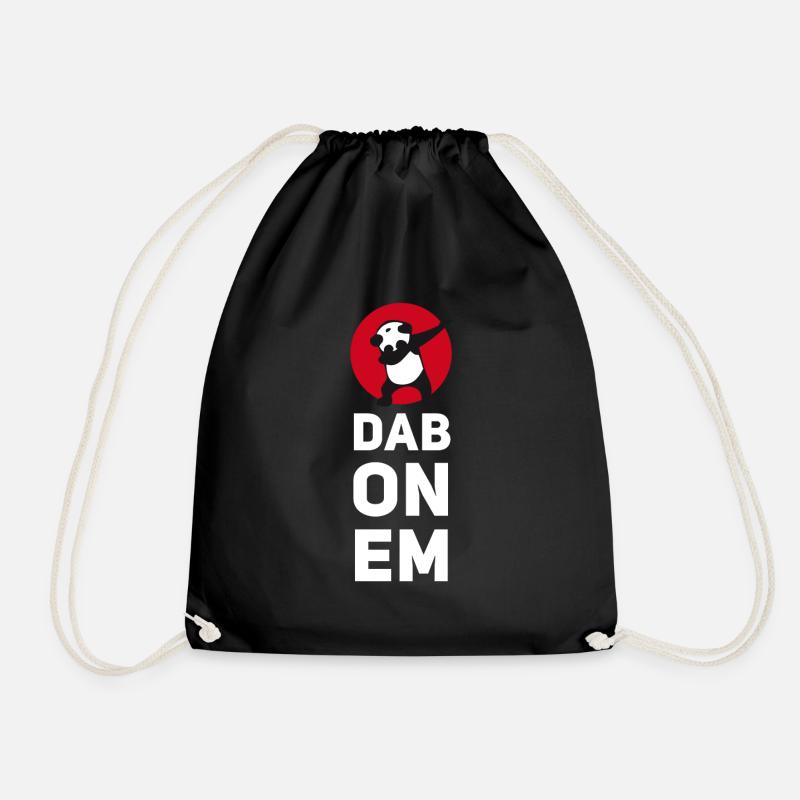 dab on em dabbing panda football touchdown mooving - Turnbeutel - Schwarz
