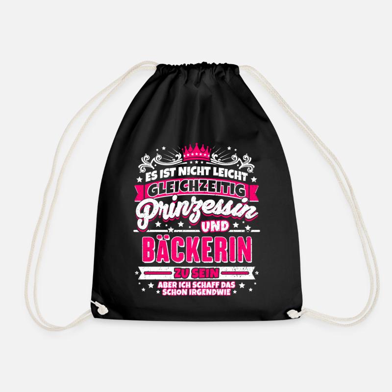 Prinzessin und Bäckerin - Turnbeutel - Schwarz