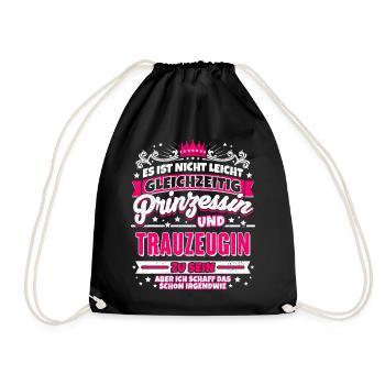 Prinzessin und Trauzeugin - Turnbeutel - Schwarz - Vorne
