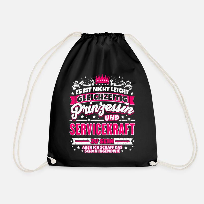 Prinzessin und Servicekraft - Turnbeutel - Schwarz