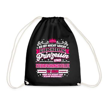 Prinzessin und Steuerfachangestellte - Turnbeutel - Schwarz - Vorne