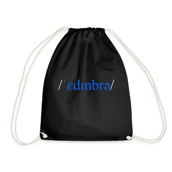 Edinburgh Schottland phonetisches T-Shirt - Turnbeutel - Schwarz - Vorne