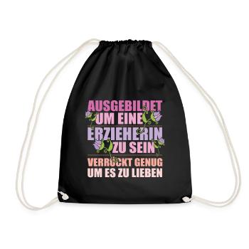 Ausgebildet um eine Erzieherin zu sein - Turnbeutel - Schwarz - Vorne
