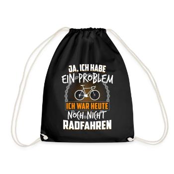 Ich war heute noch nicht Radfahren - Turnbeutel - Schwarz - Vorne