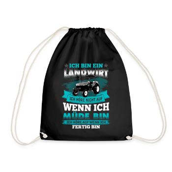 Ich bin ein Landwirt - Turnbeutel - Schwarz - Vorne