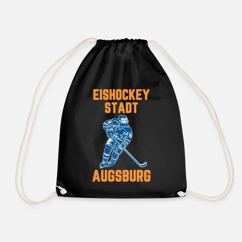 Eishockey Stadt AUGSBURG - Turnbeutel - Schwarz