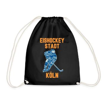 Eishockey Stadt Köln - Turnbeutel - Schwarz - Vorne