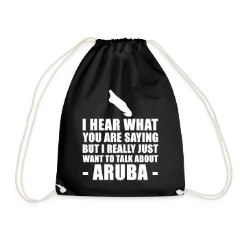Lustige Aruba Urlaub Geschenkidee - Turnbeutel - Schwarz - Vorne
