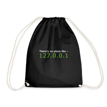 theres no place like home Code programming Admin - Drawstring Bag - black - Front