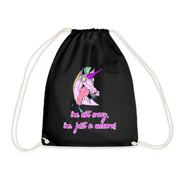 crazy unicorn crazy unicorn - Drawstring Bag - black - Front
