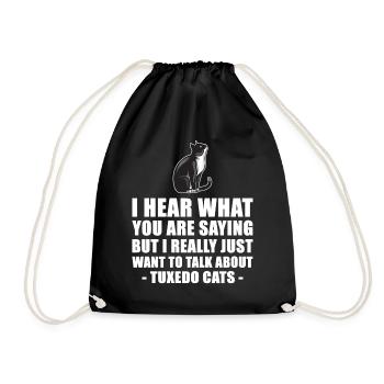 Tuxedo-Katze Spaß-Geschenk - Turnbeutel - Schwarz - Vorne