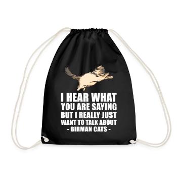 Birman Katze nettes Geschenk - Turnbeutel - Schwarz - Vorne