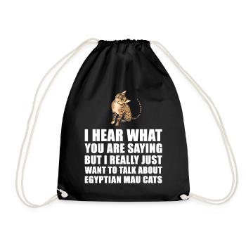 Egyptian Mau Cat Cute Gift - Drawstring Bag - black - Front