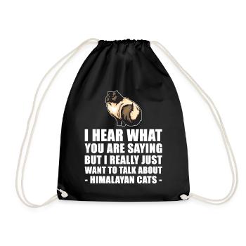 Himalayan Cat Cute Gift - Drawstring Bag - black - Front