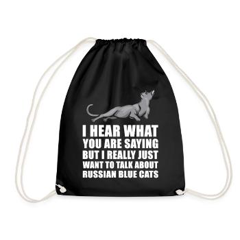 Chat bleu russe cadeau mignon - Sac de sport léger - noir - Devant