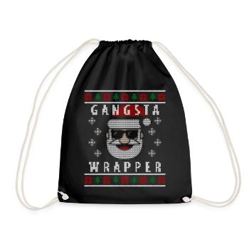 Gangsta Wrapper Christmas Ugly Sweater - Turnbeutel - Schwarz - Vorne