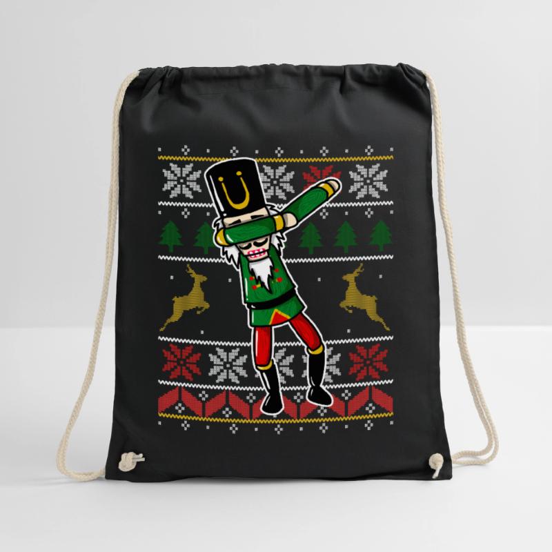 Dabbing Nutcracker - Dab Ugly Sweater Design Drawstring Bag