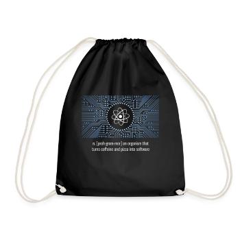 nerd programmer big bang board CPU pc code LOL - Drawstring Bag - black - Front