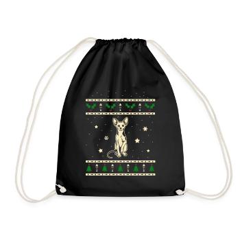 Sphynx Weihnachtsgeschenk - Turnbeutel - Schwarz - Vorne
