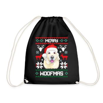 Labrador Retriever Joyeux Noël cadeau Woofmas - Sac de sport léger - noir - Devant