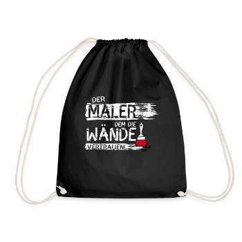 maler handwerker Beruf streichen Farbe Spruch lol - Turnbeutel - Schwarz - Vorne