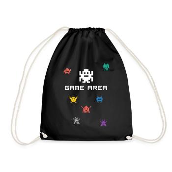 game area pixel nerd pc konsole retro gamer Monste - Drawstring Bag - black - Front