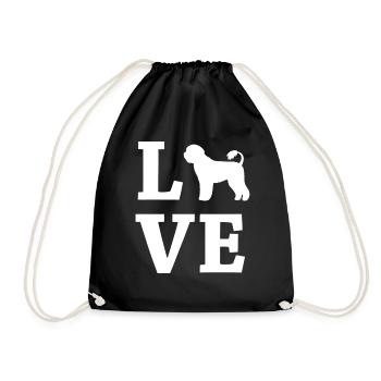 LOVE Portugiesischer Wasserhund Cão de Água - Turnbeutel - Schwarz - Vorne
