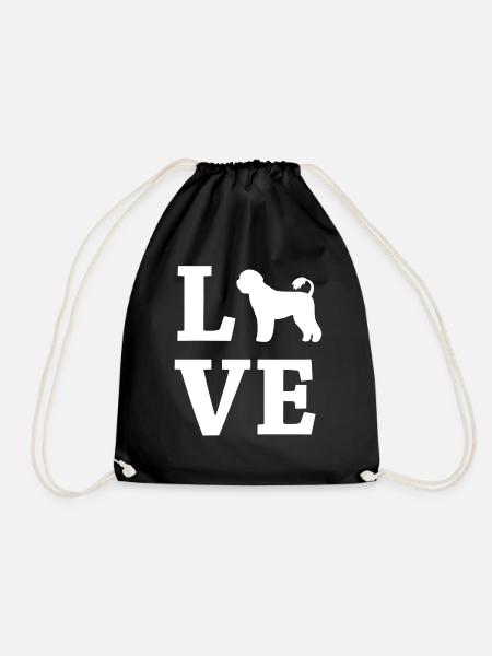 LOVE Portugiesischer Wasserhund Cão de Água - Turnbeutel - Schwarz