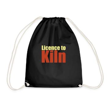 Pottery Licence to Kiln - Drawstring Bag - black - Front
