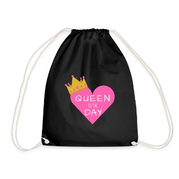 Anniversaire shirt Reine du jour - Sac de sport léger - noir - Devant