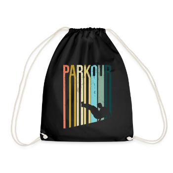 Parkour Retro - Drawstring Bag - black - Front