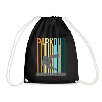 Parkour Retro - Turnbeutel - Schwarz - Vorne