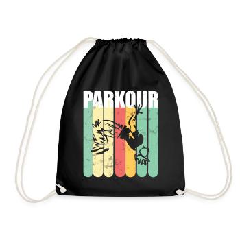 Parkour Retro - Drawstring Bag - black - Front