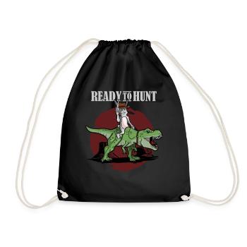 Ready to Hunt some Eastereggs! - Drawstring Bag - black - Front
