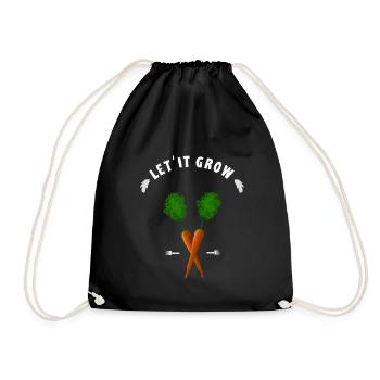 carrot grow garden farmer farmer garden gardener - Drawstring Bag - black - Front