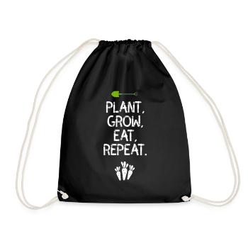 garden gardener farmer organic bio vegan farmer - Drawstring Bag - black - Front