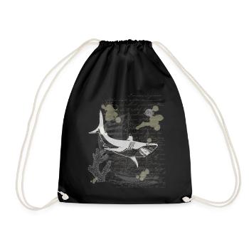Chemise de requin steampunk vintage - Sac de sport léger - noir - Devant