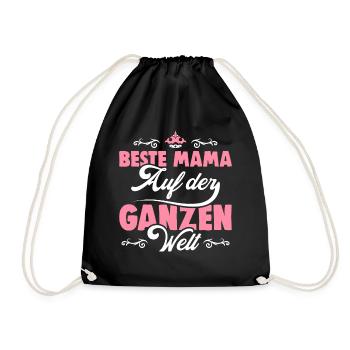 Beste Mama Mutter Muttertag Geschenk Idee - Turnbeutel - Schwarz - Vorne