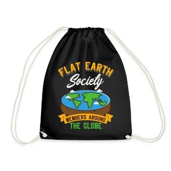 Flat Earth Society - Mitglieder auf der ganzen Welt - Turnbeutel - Schwarz - Vorne