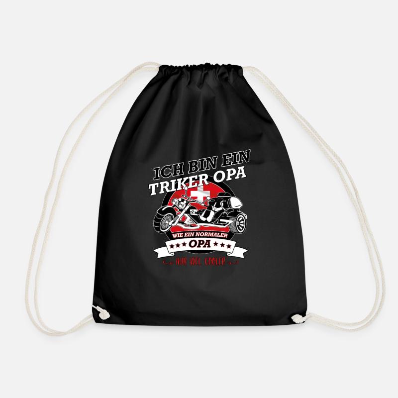 I am a triker grandpa! CH - Drawstring Bag - black