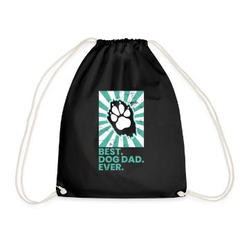 Funny Best Dog Ever Dog Paw Vintage Gift - Drawstring Bag - black - Front