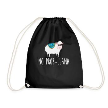 No Prob LLama - Turnbeutel - Schwarz - Vorne