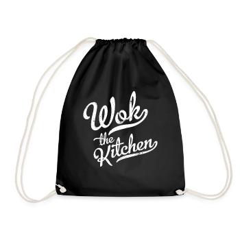 Wok The Kitchen - Grunge - Turnbeutel - Schwarz - Vorne